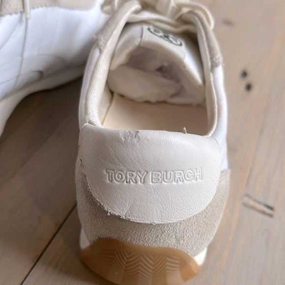 New. Tory Burch HANK SNEAKER in Snow White / Beige Size 10 - Picture 12 of 12